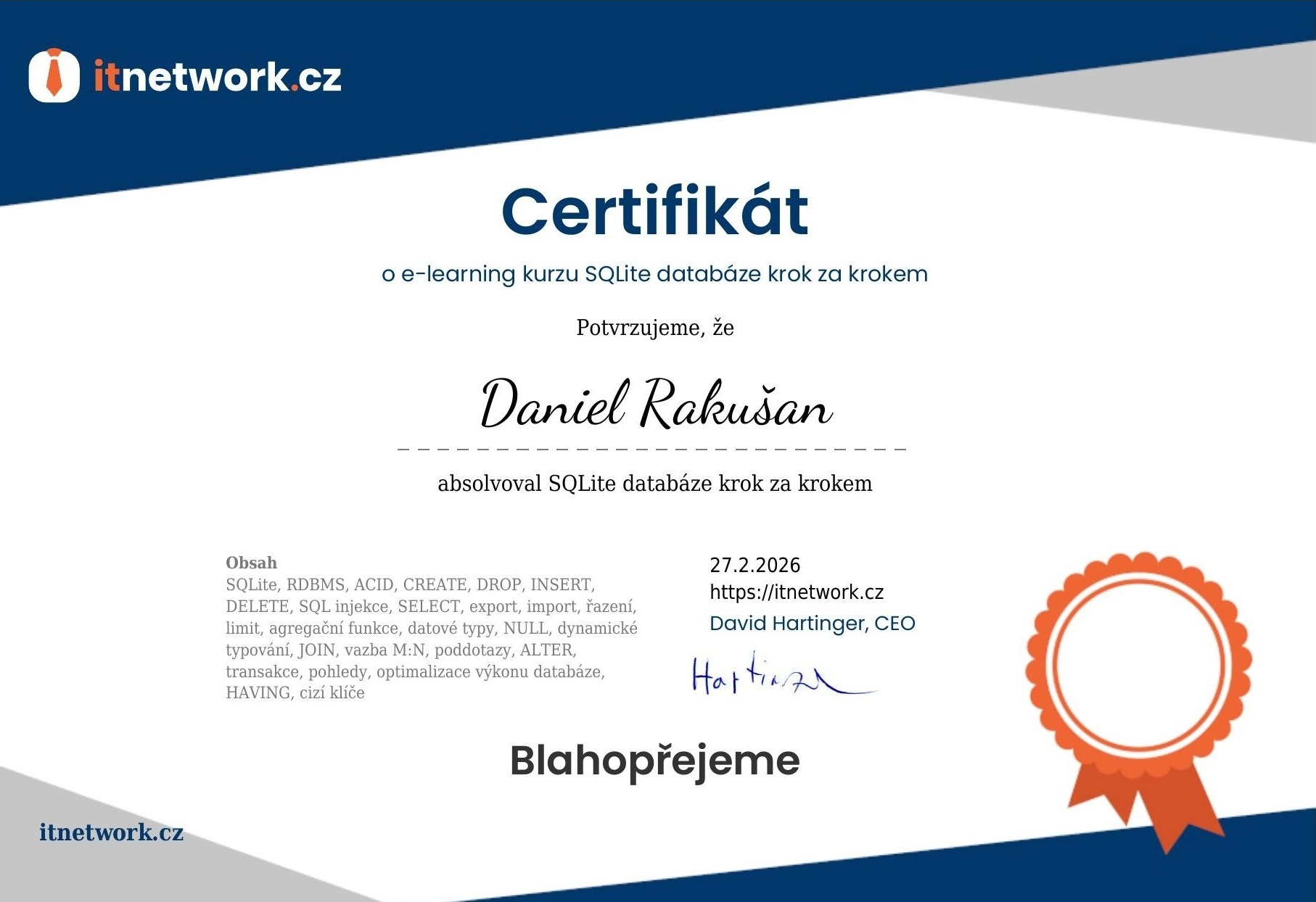 SQLite databáze krok za krokem
